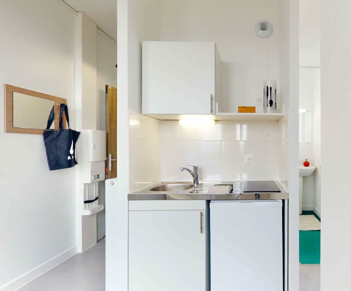 Kitchenette résidence étudiante Paul Cézanne à Cergy - Arpej