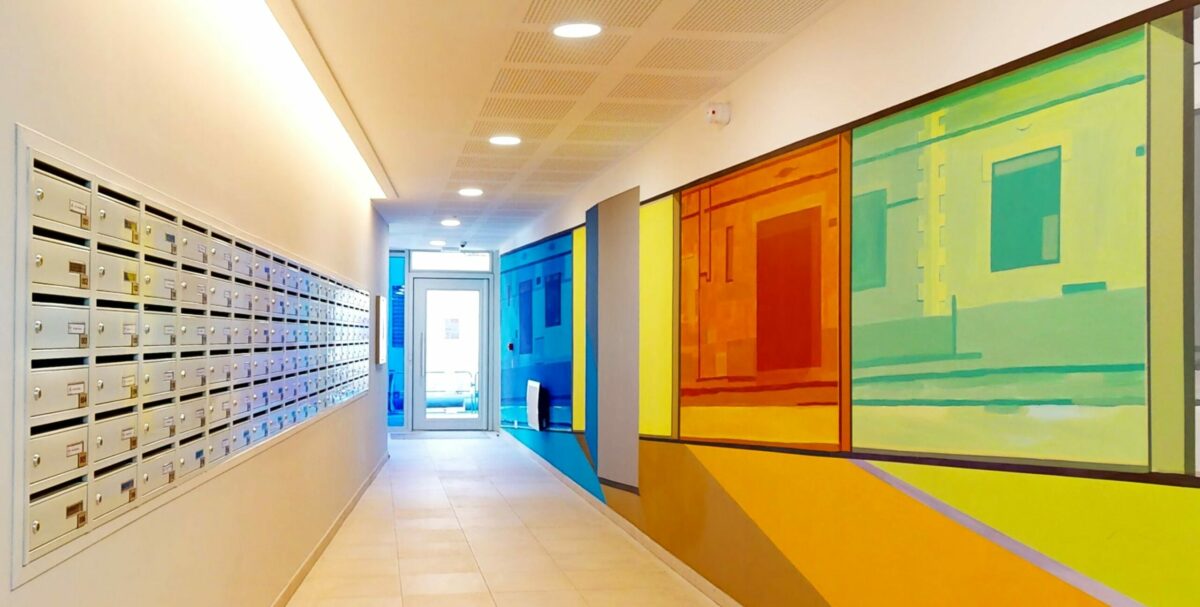 hall d'entrée résidence étudiante Canissat à Marseille - ARPEJ