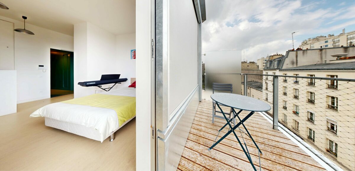 balcon résidence étudiante Danielle Casanova à Paris 18ème - ARPEJ