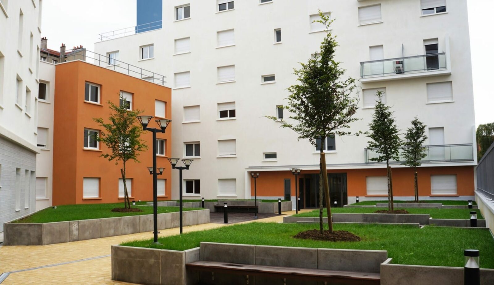 extérieur résidence étudiante Carmen Caron à Aubervilliers - Arpej
