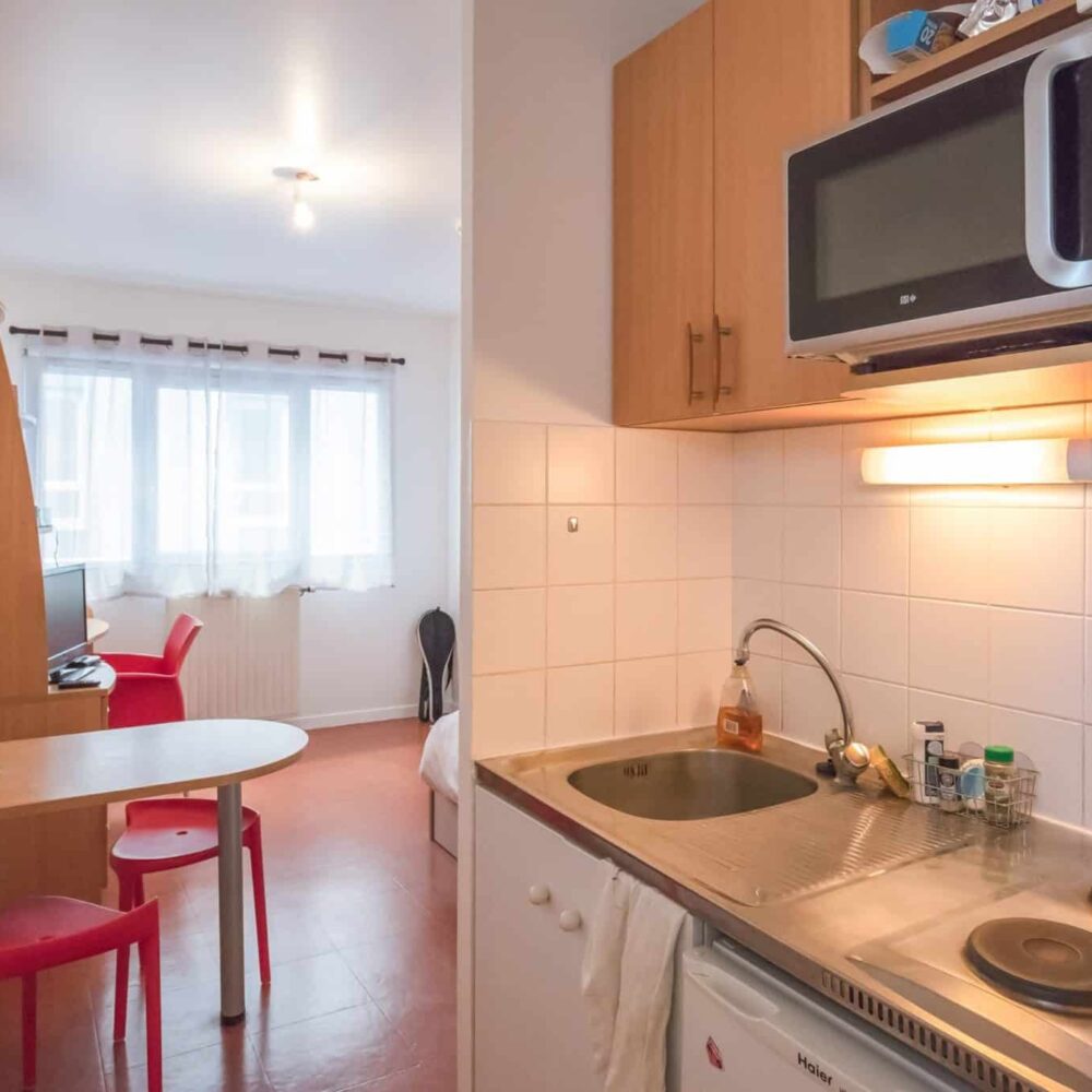 kitchenette résidence étudiante Pierre Bourdieu à Bonneuil-sur-Marne - ARPEJ